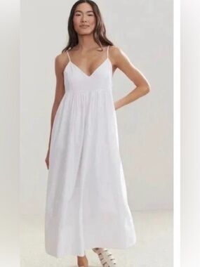 Jenni Kayne Cove White Cotton Midi Dress Size M